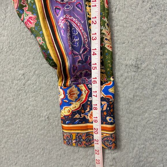 ZARA Satin Paisley Twist Front Crop Top V-Neck Blouse Indie Boho Chic Size S NWT - Picture 6 of 10